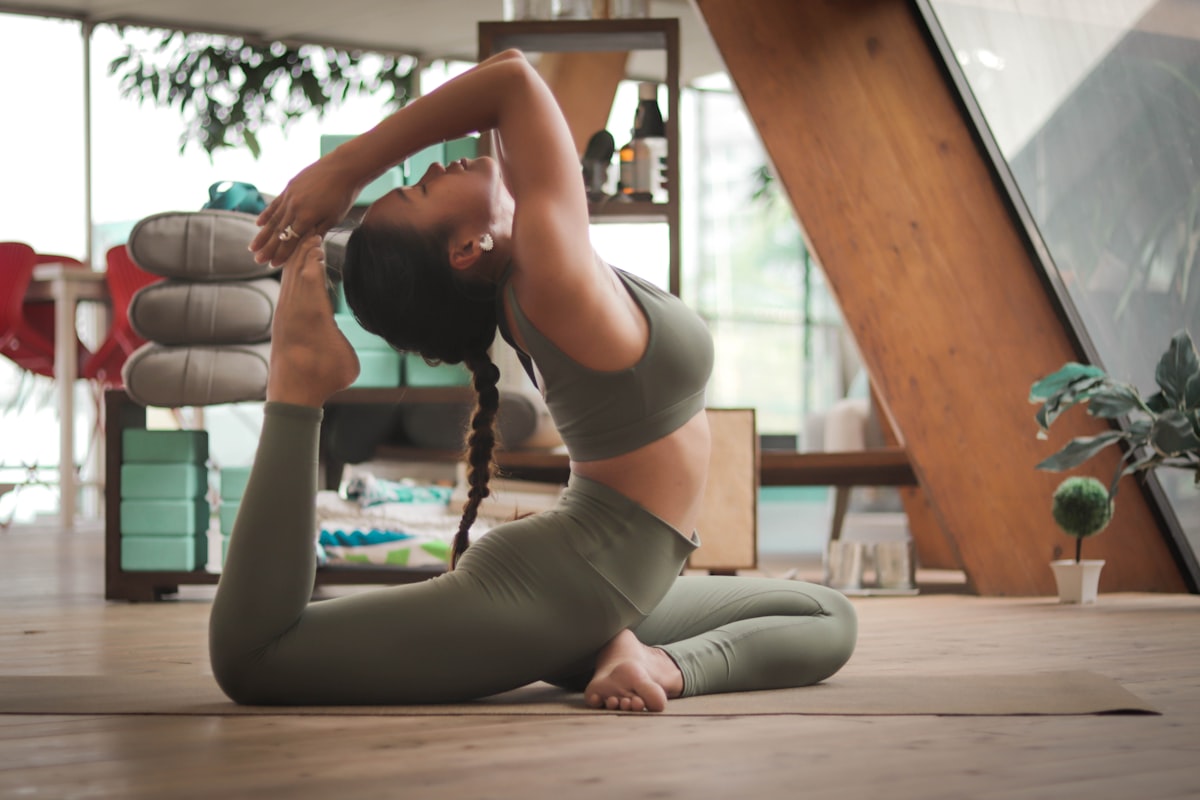 Yoga practice session